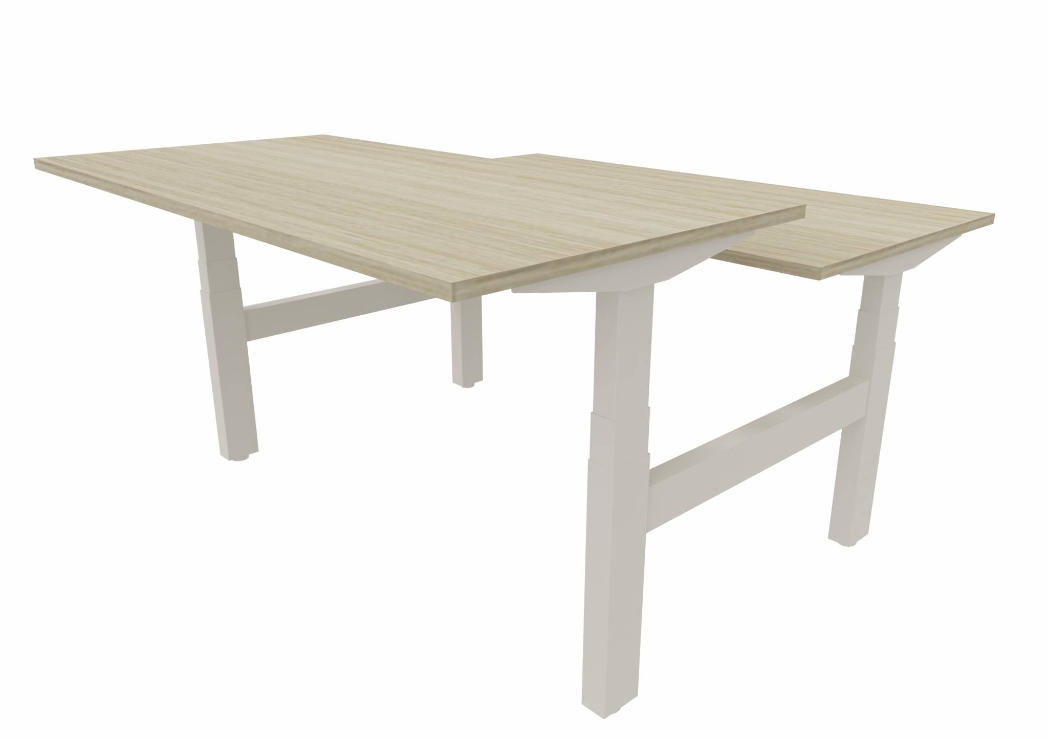 Electric Sit/Stand Duo Desk - White / Akazia / 160 x 80 cm